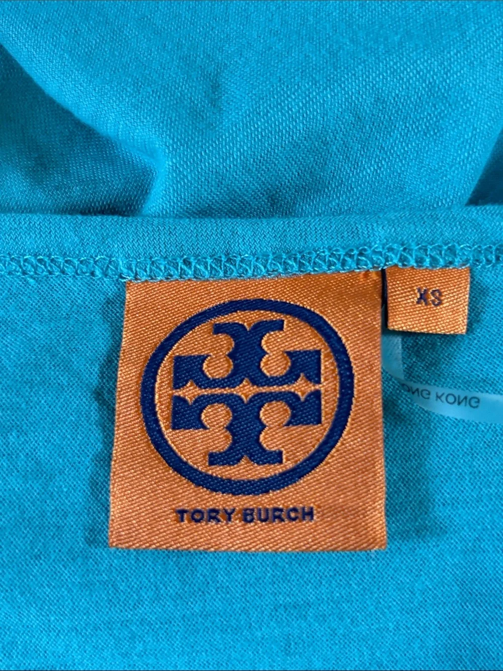 Tory Burch Turquoise Logo Tank, XS